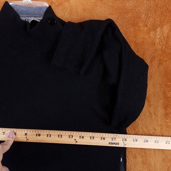 KATE SPADE Sweater Womens Small Black Turtleneck Wool Polka Dot Silk Hem - Picture 8 of 10